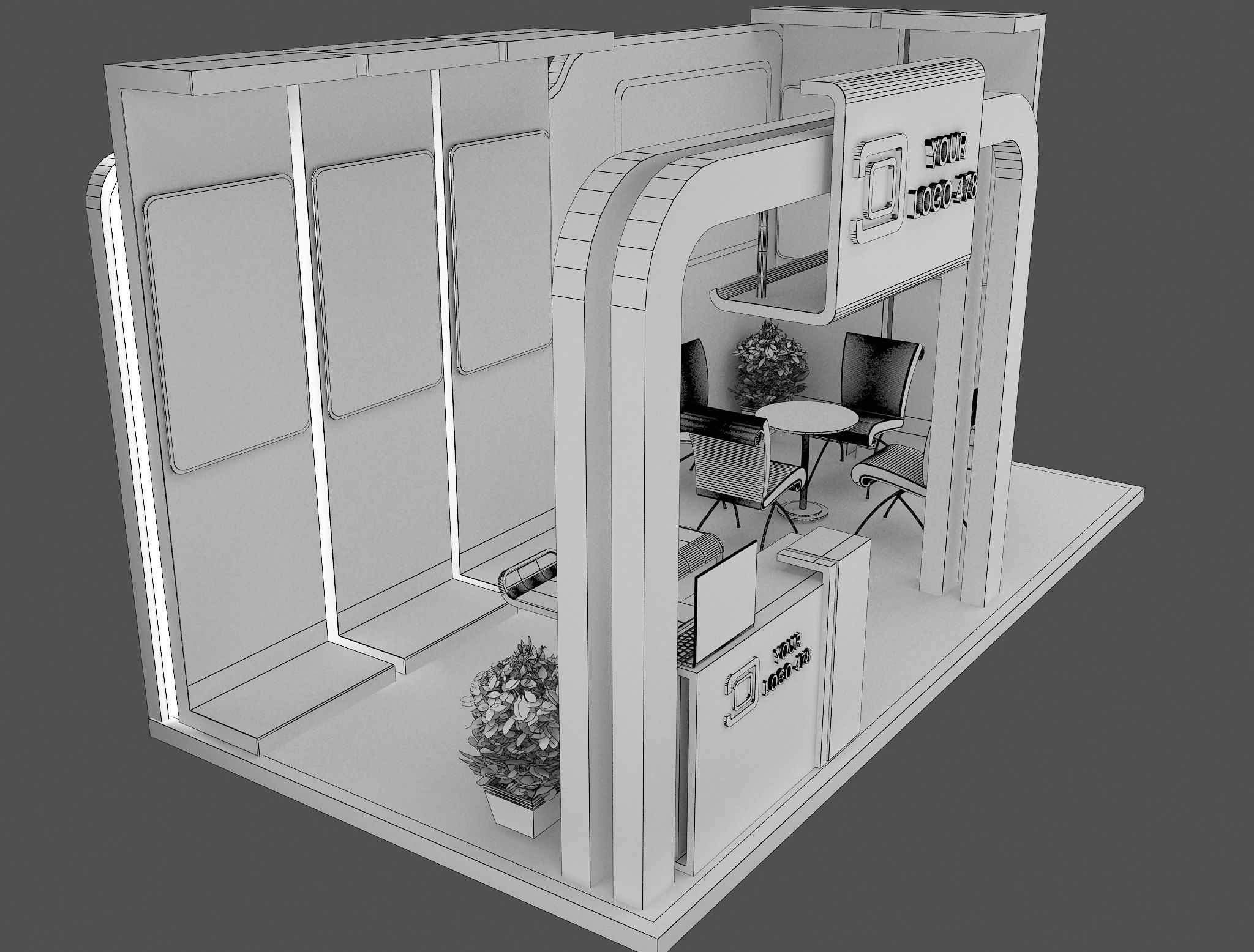 Booth Exhibition Stand a478e 3D model_9