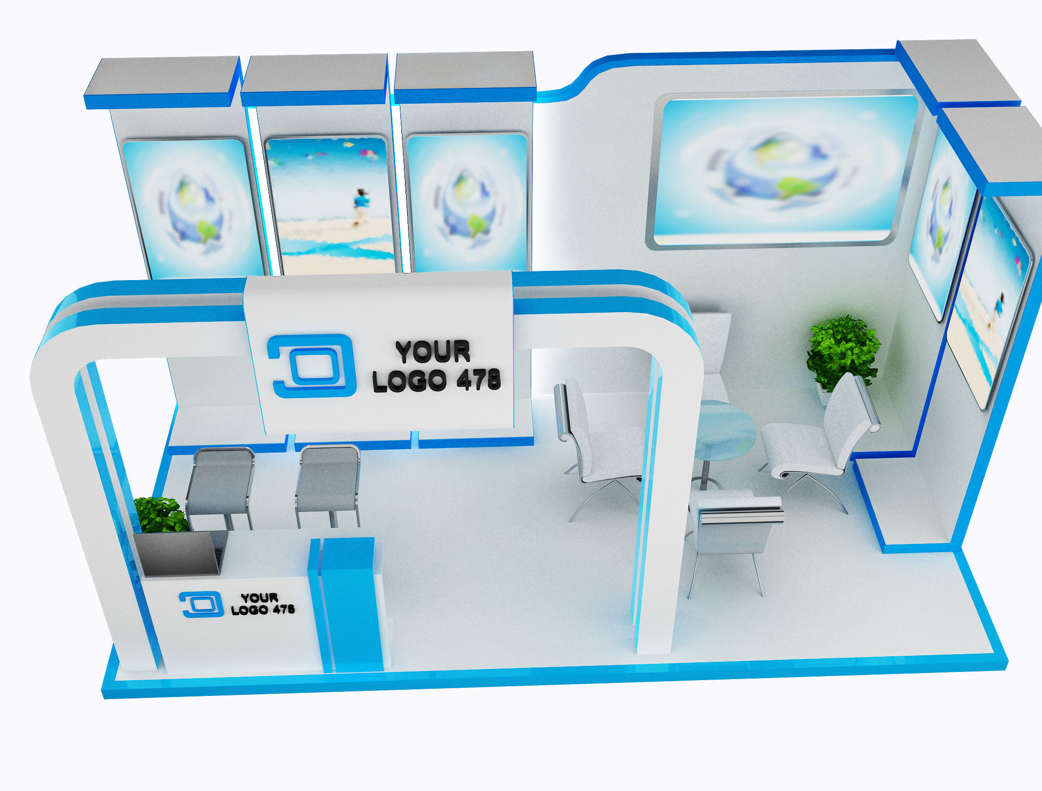 Booth Exhibition Stand a478e 3D model_6