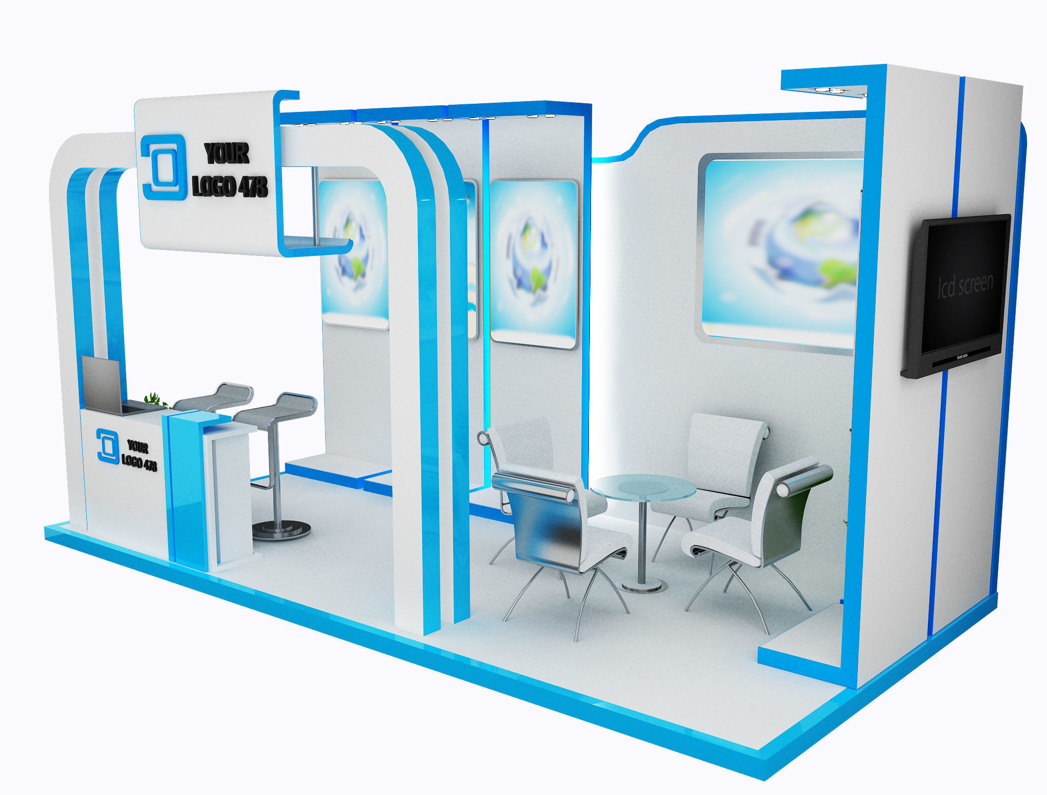 Booth Exhibition Stand a478e 3D model_2