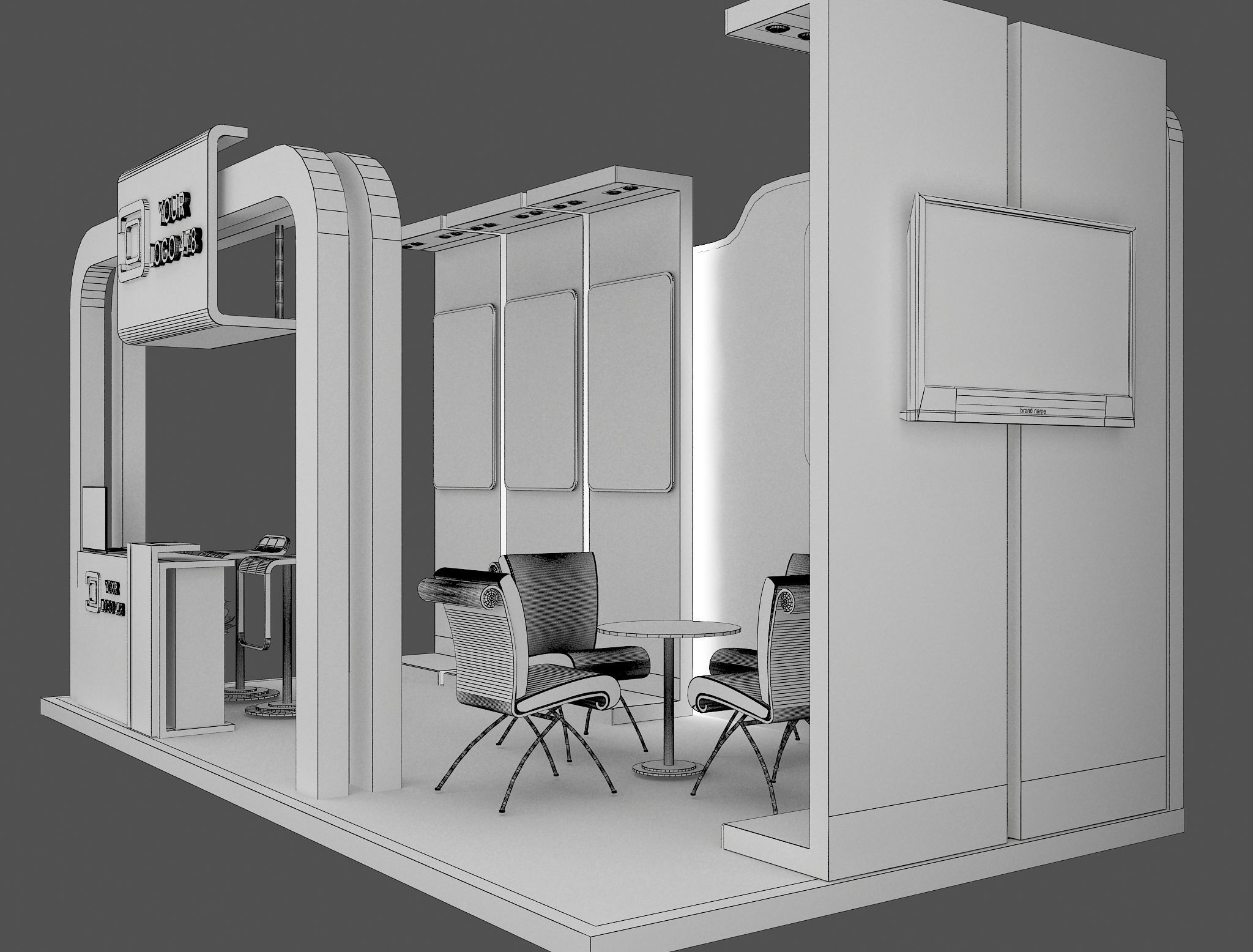 Booth Exhibition Stand a478e 3D model_13