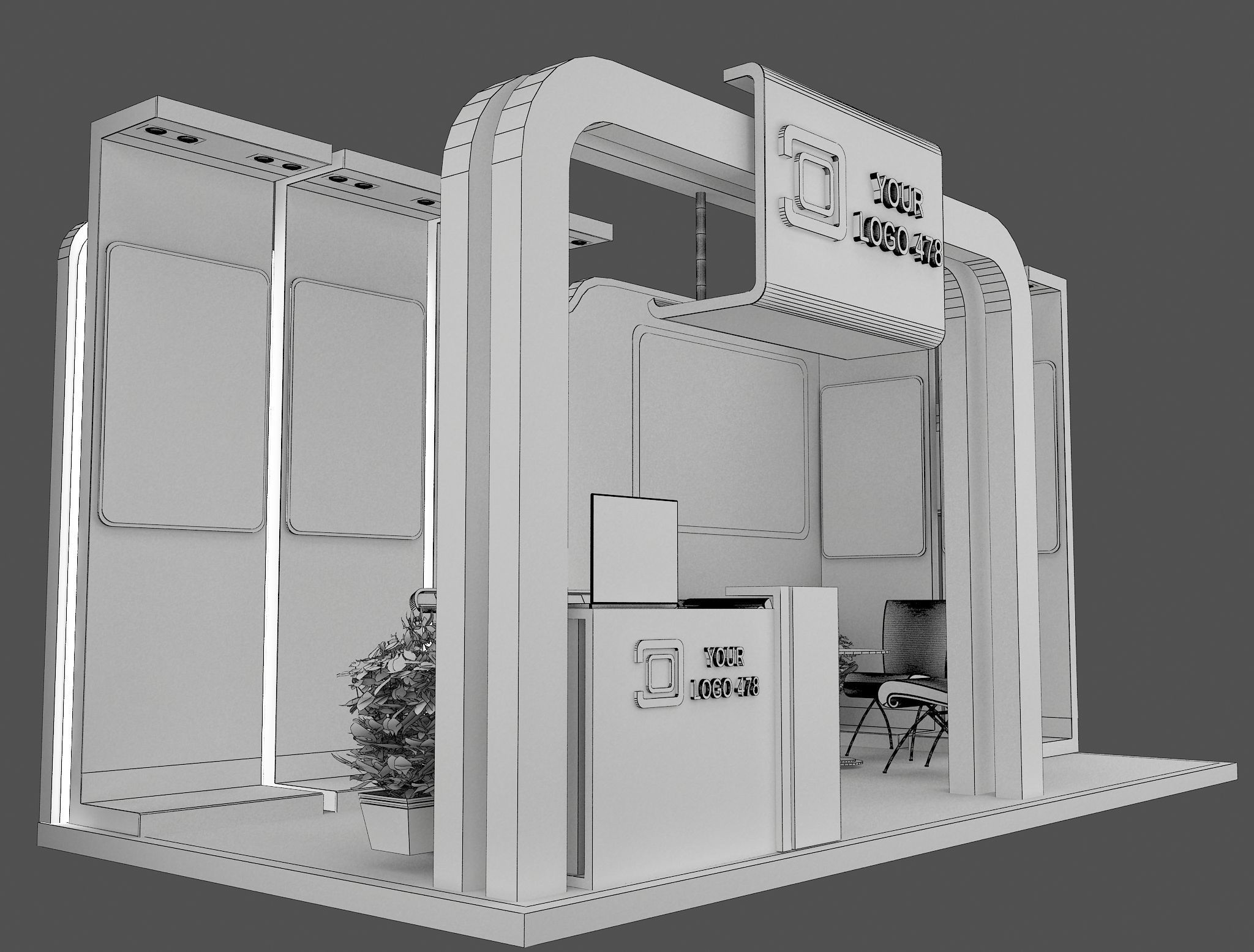 Booth Exhibition Stand a478e 3D model_5