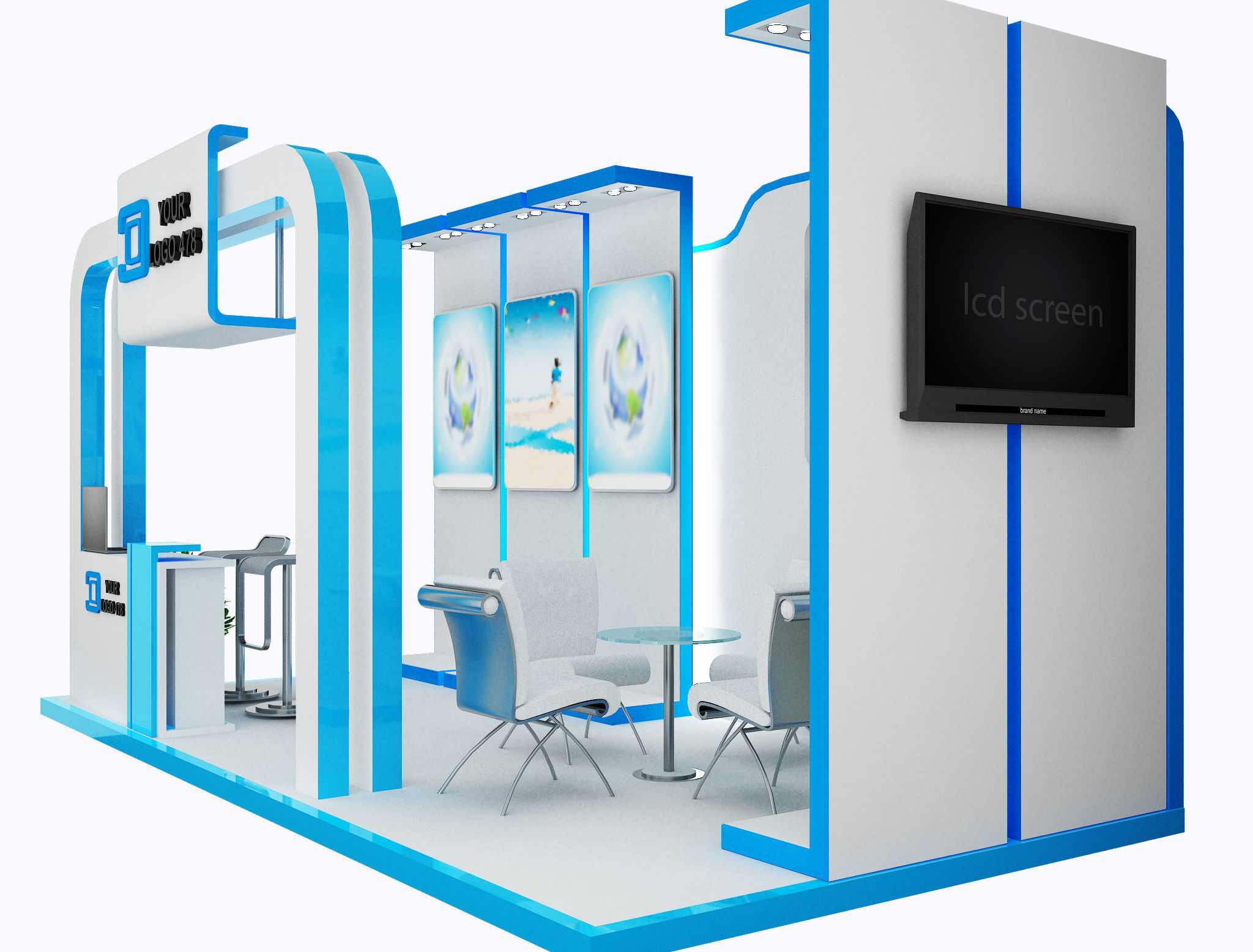 Booth Exhibition Stand a478e 3D model_12