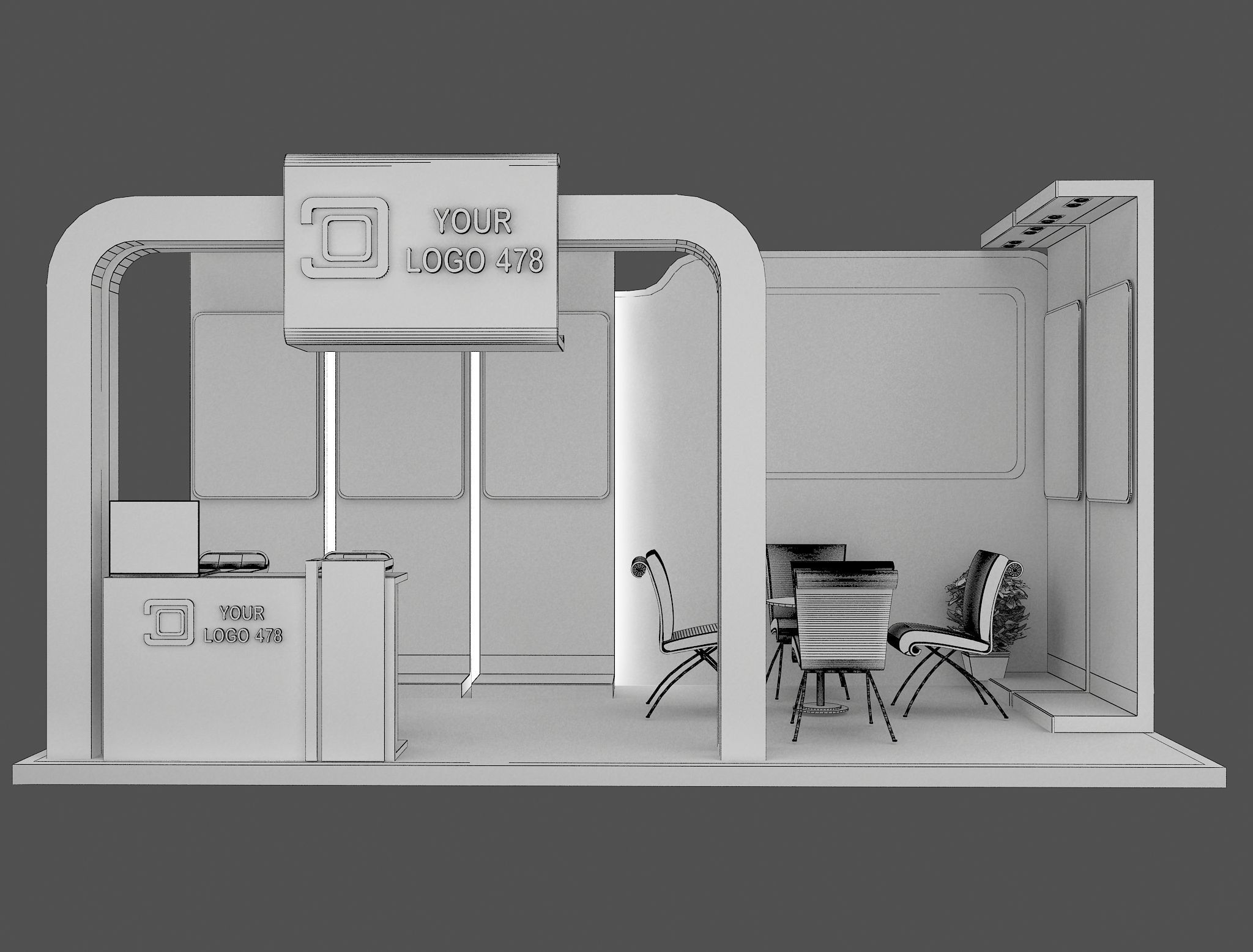 Booth Exhibition Stand a478e 3D model_11