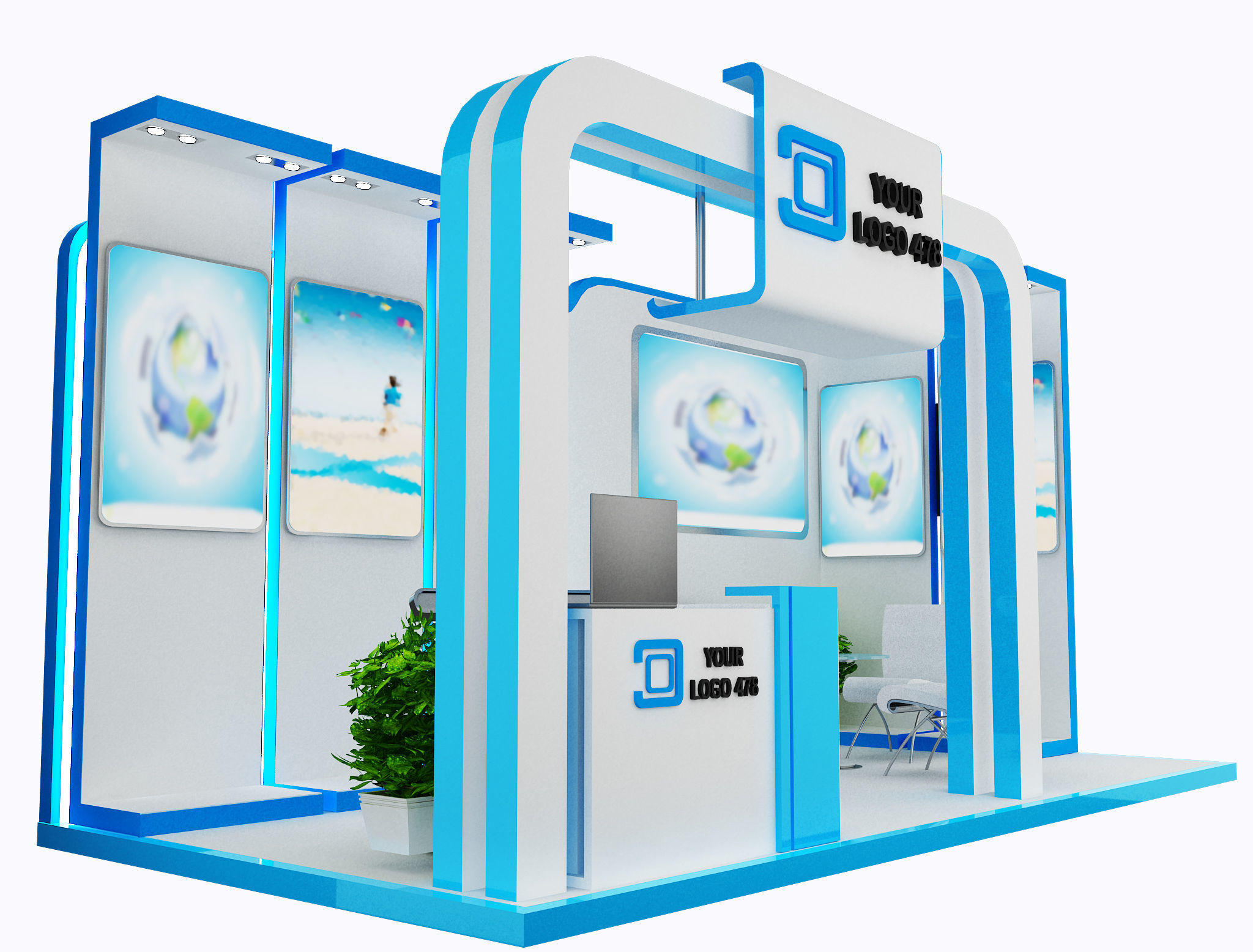Booth Exhibition Stand a478e 3D model_4