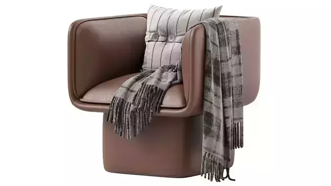Missana BLOCK ARMCHAIR Brown 3D model