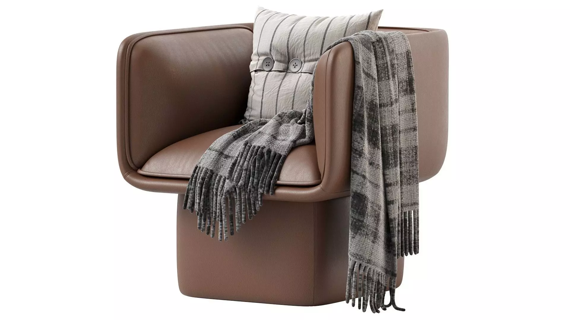 Missana BLOCK ARMCHAIR Brown 3D model