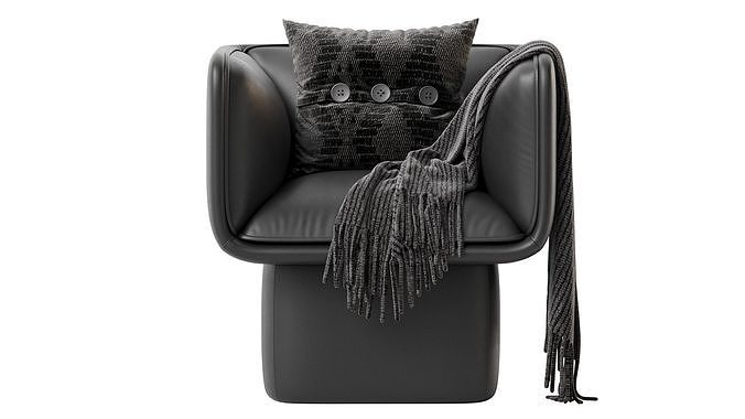 Missana BLOCK ARMCHAIR Black 3D model 2