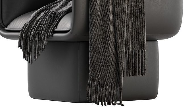 Missana BLOCK ARMCHAIR Black 3D model 5