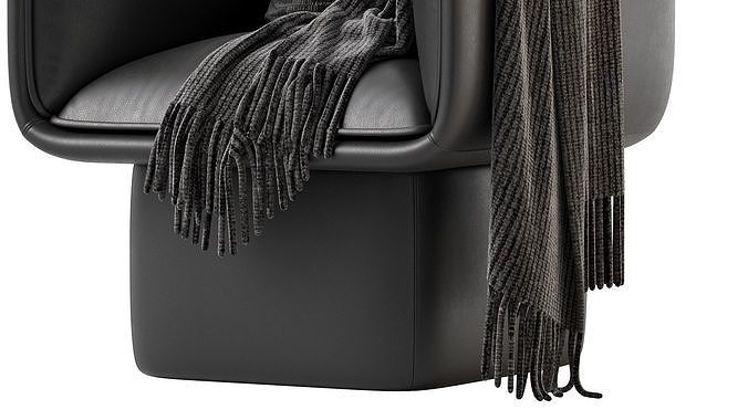 Missana BLOCK ARMCHAIR Black 3D model 6