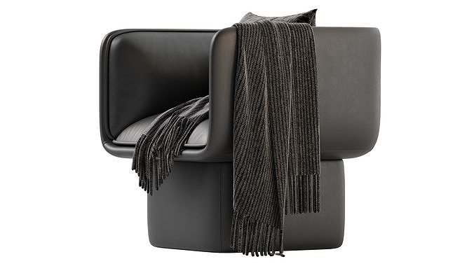 Missana BLOCK ARMCHAIR Black 3D model 3