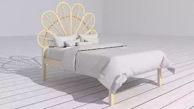 flower rattan bed