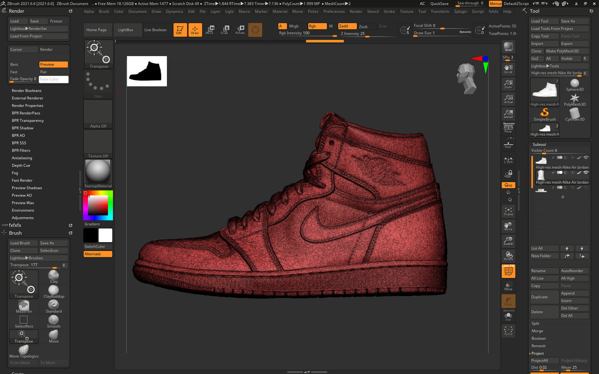 High-res mesh-Nike Air Jordan 1 Retro High 3D print model_8
