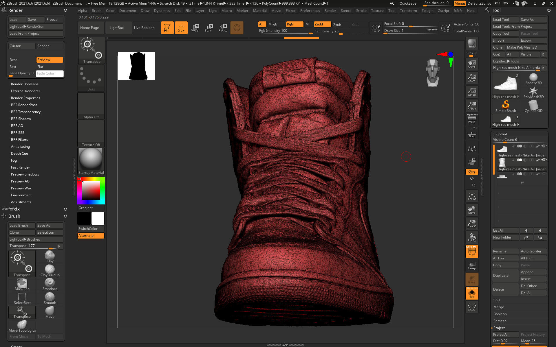 High-res mesh-Nike Air Jordan 1 Retro High 3D print model_9