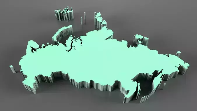 Russia Map 3D Model
