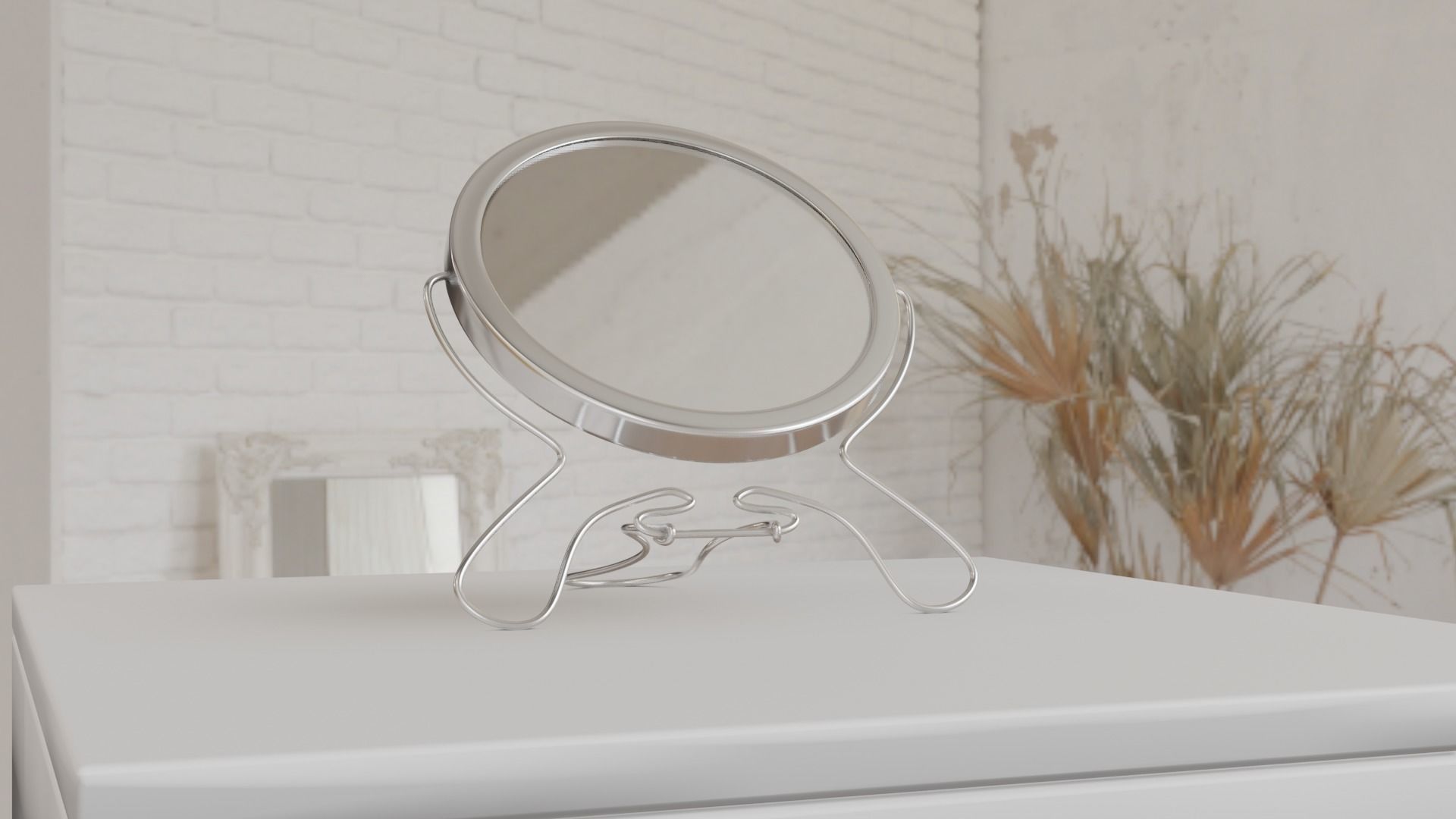 Makeup mirror metal Free low-poly 3D model_6