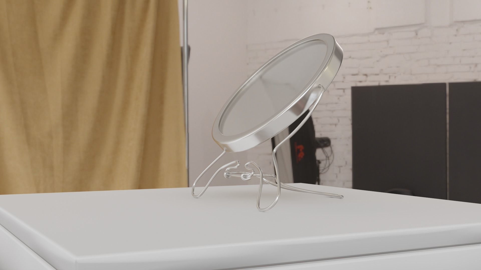 Makeup mirror metal Free low-poly 3D model_26