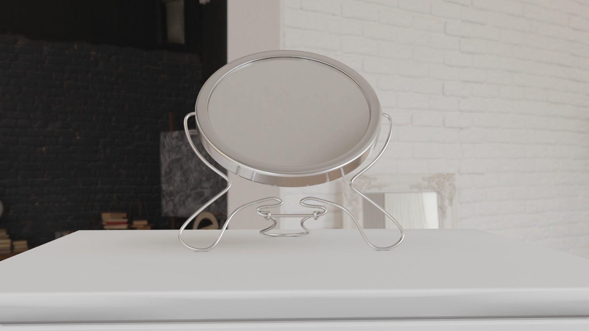 Makeup mirror metal Free low-poly 3D model_3