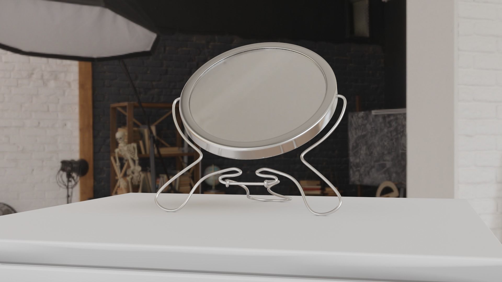 Makeup mirror metal Free low-poly 3D model_31