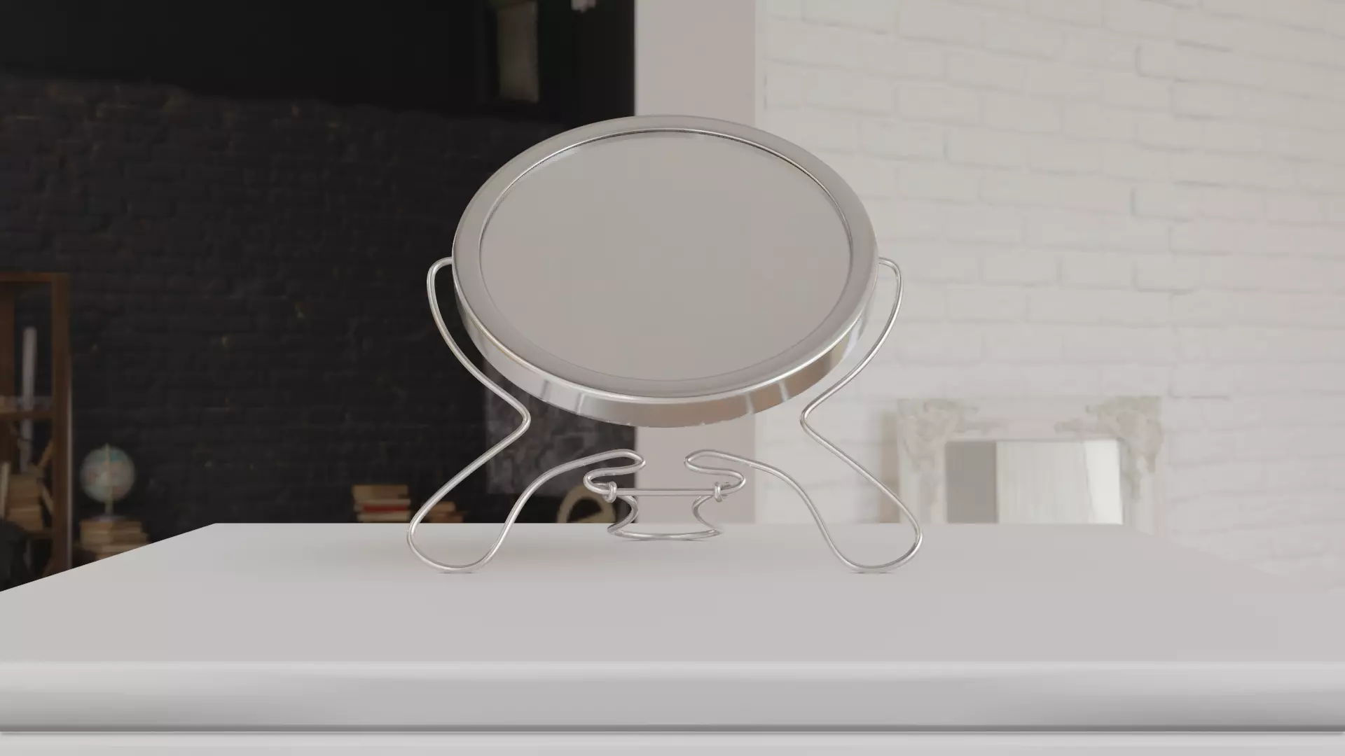 Makeup mirror metal Free low-poly 3D model_0