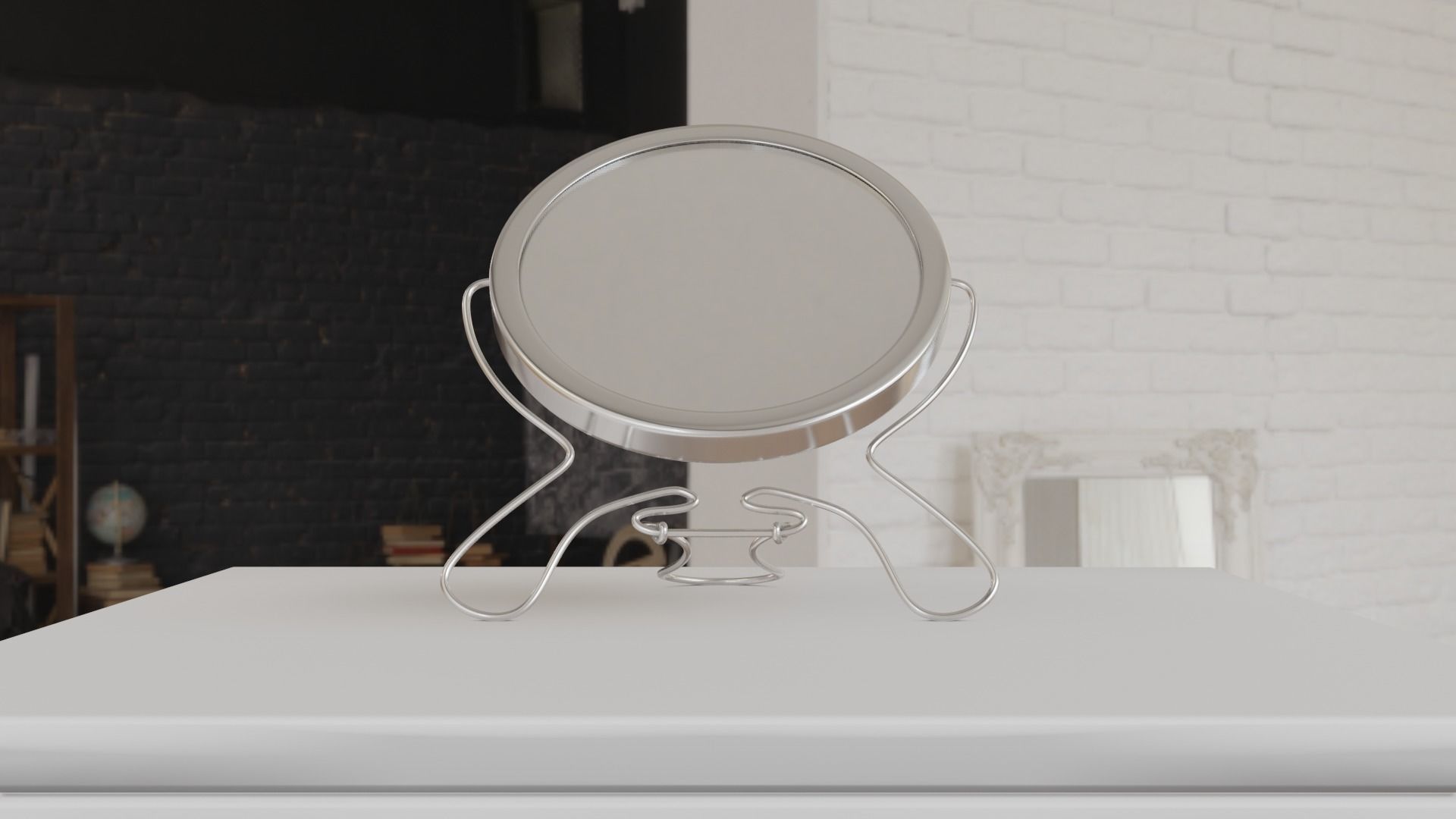 Makeup mirror metal Free low-poly 3D model_35