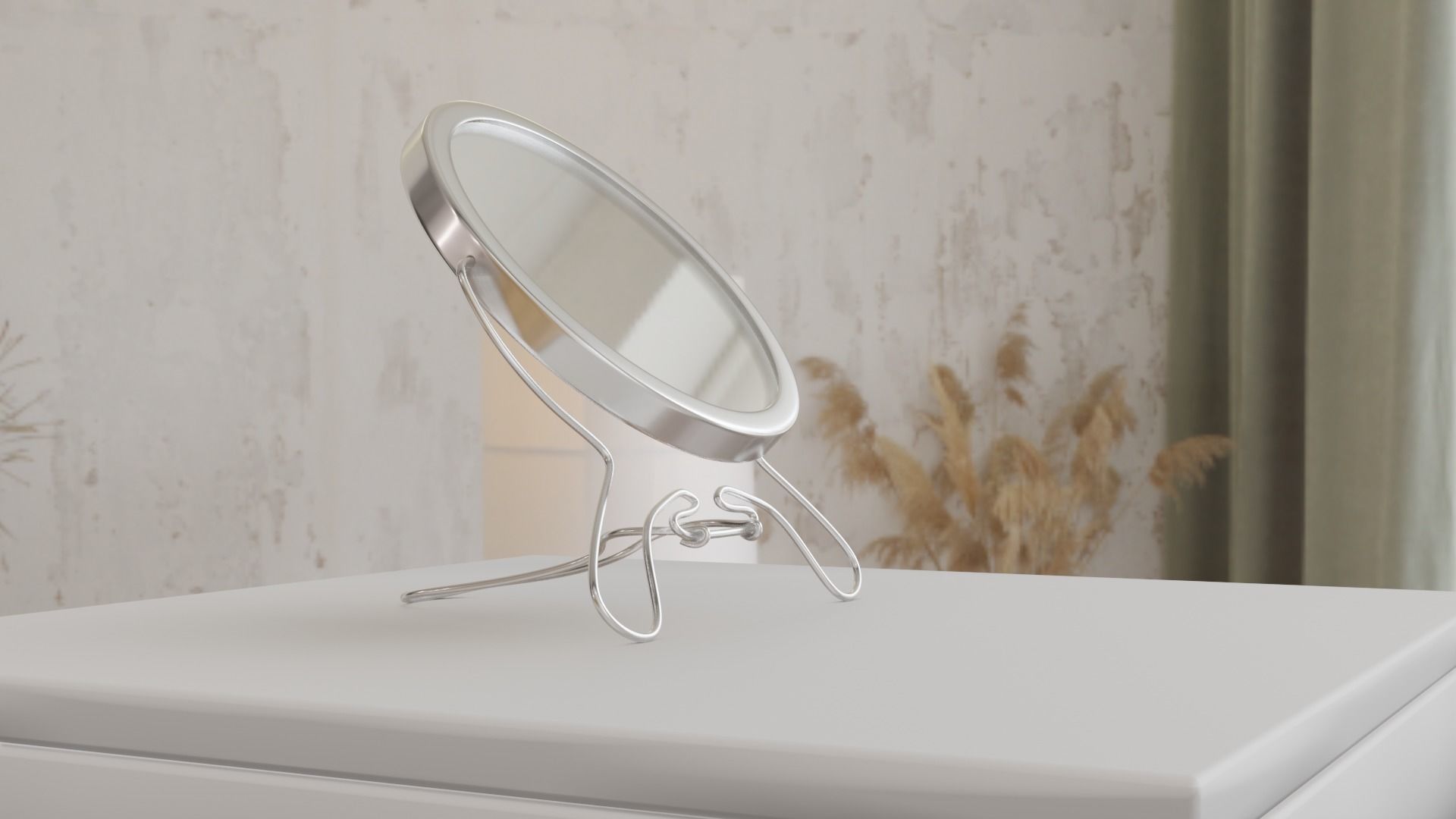 Makeup mirror metal Free low-poly 3D model_10