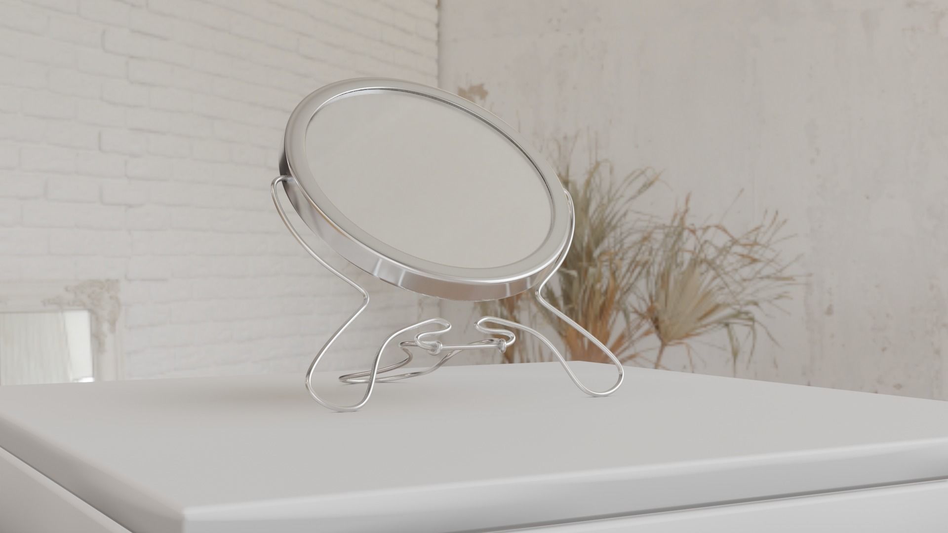 Makeup mirror metal Free low-poly 3D model_7