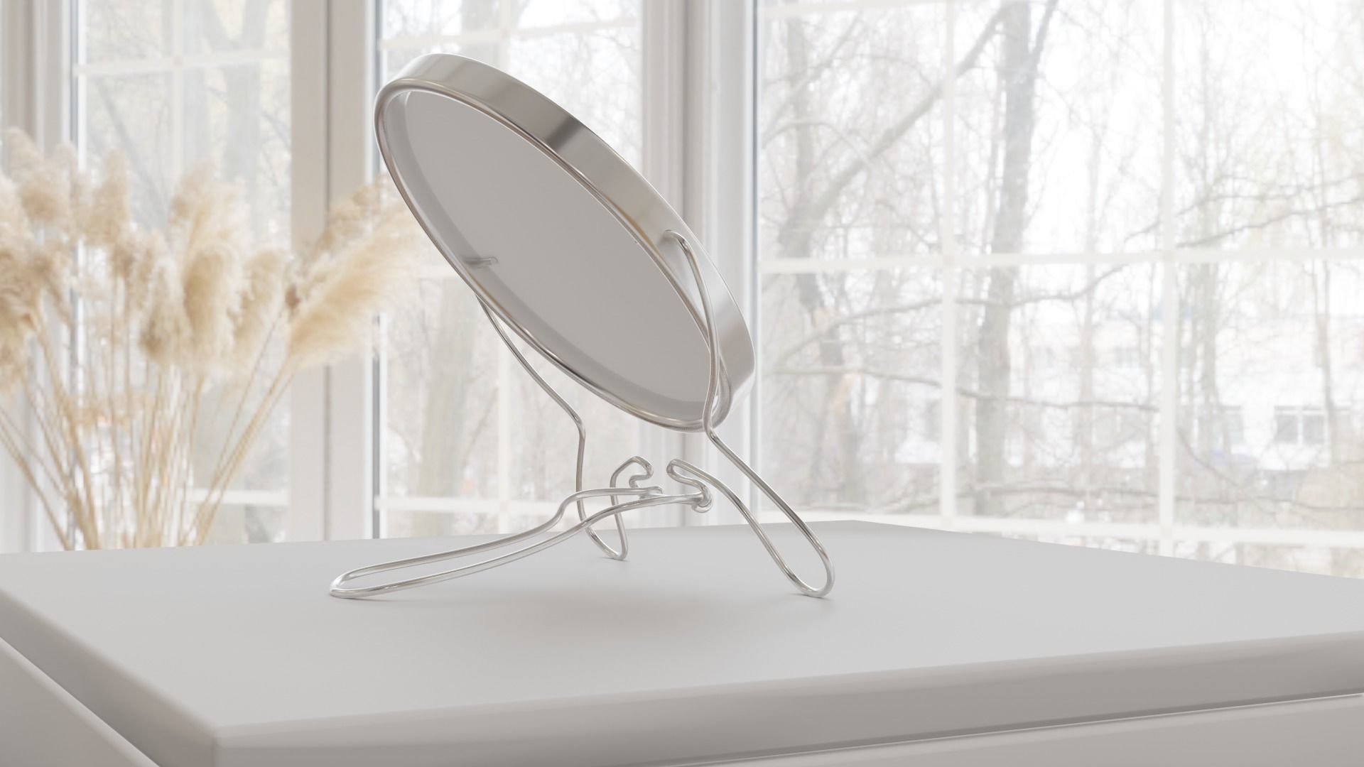 Makeup mirror metal Free low-poly 3D model_14