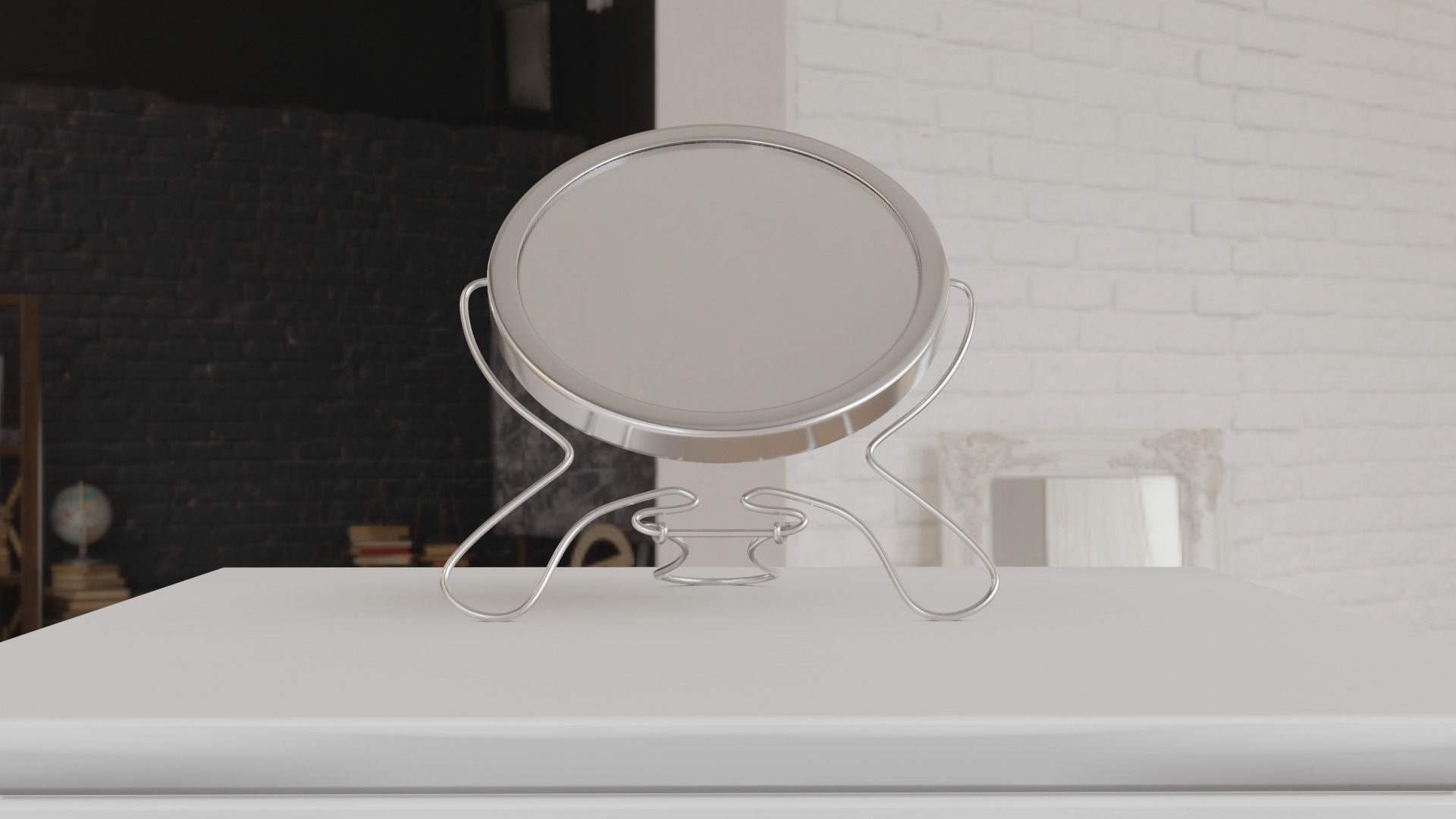 Makeup mirror metal Free low-poly 3D model_2