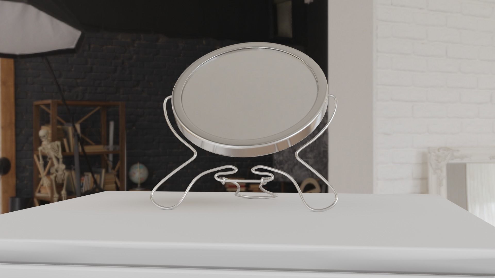 Makeup mirror metal Free low-poly 3D model_32
