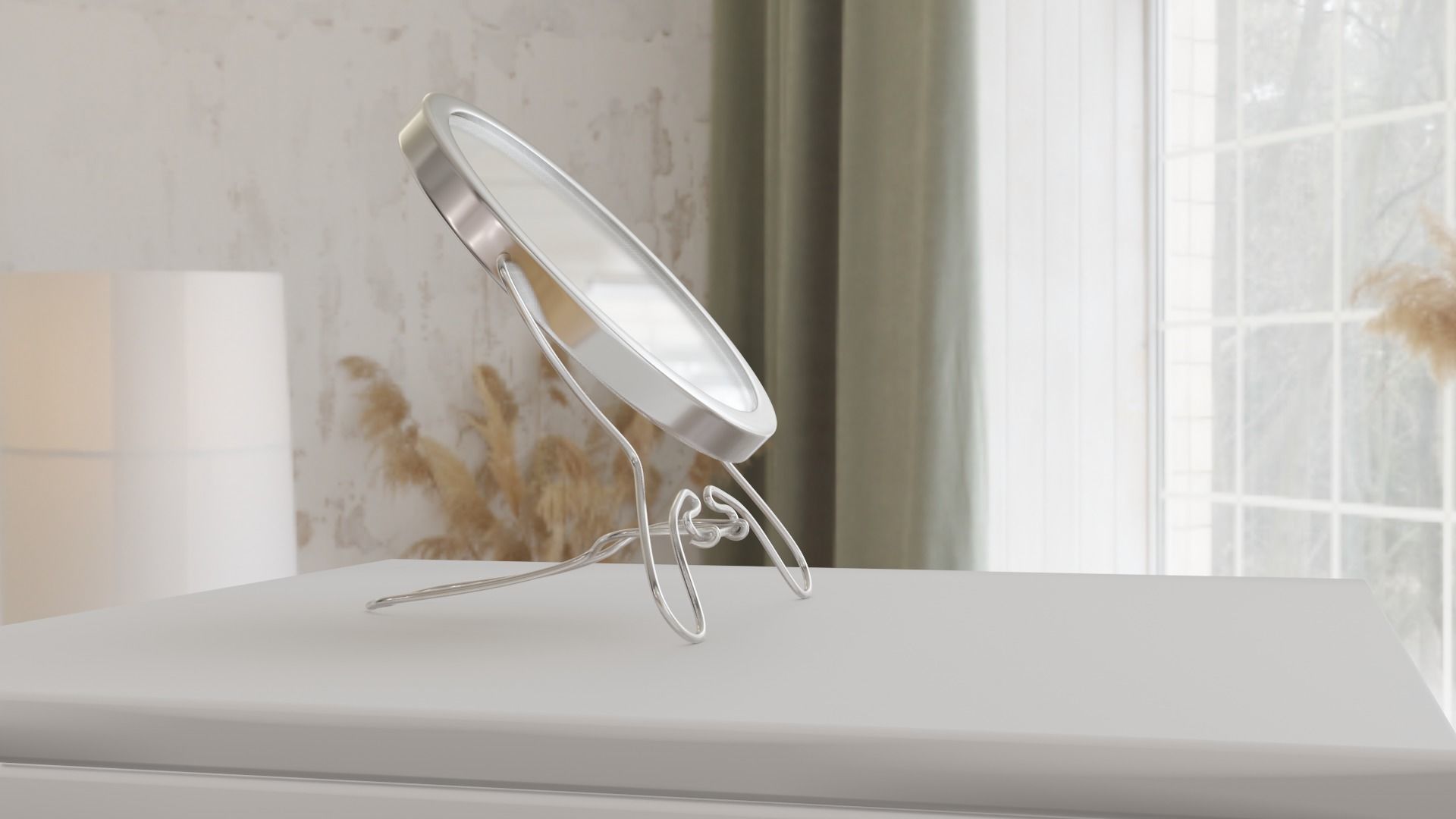 Makeup mirror metal Free low-poly 3D model_11