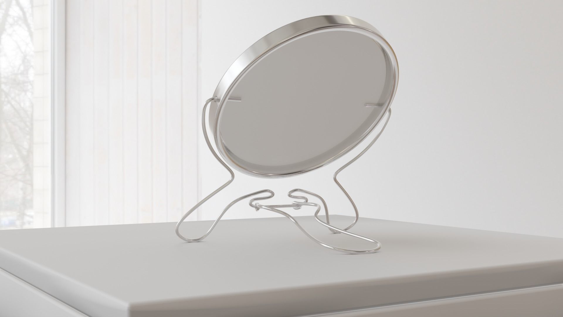 Makeup mirror metal Free low-poly 3D model_20