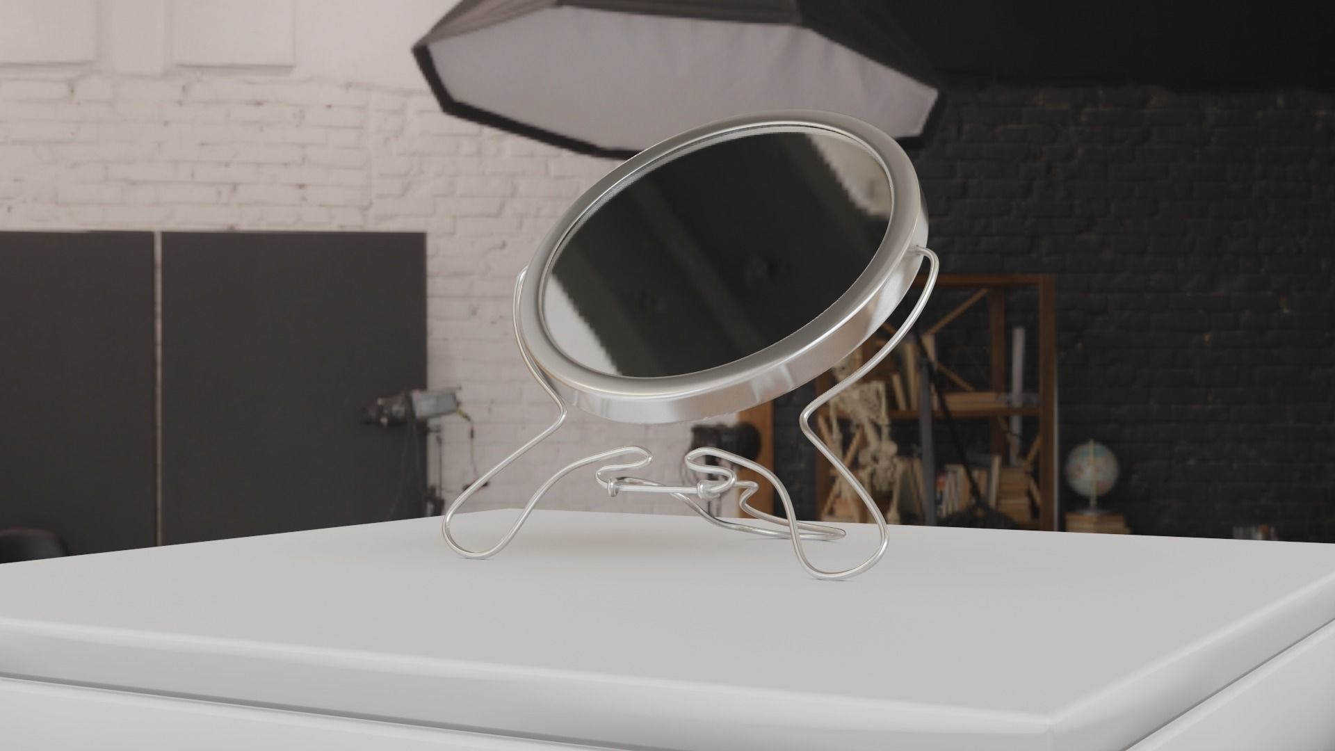Makeup mirror metal Free low-poly 3D model_29