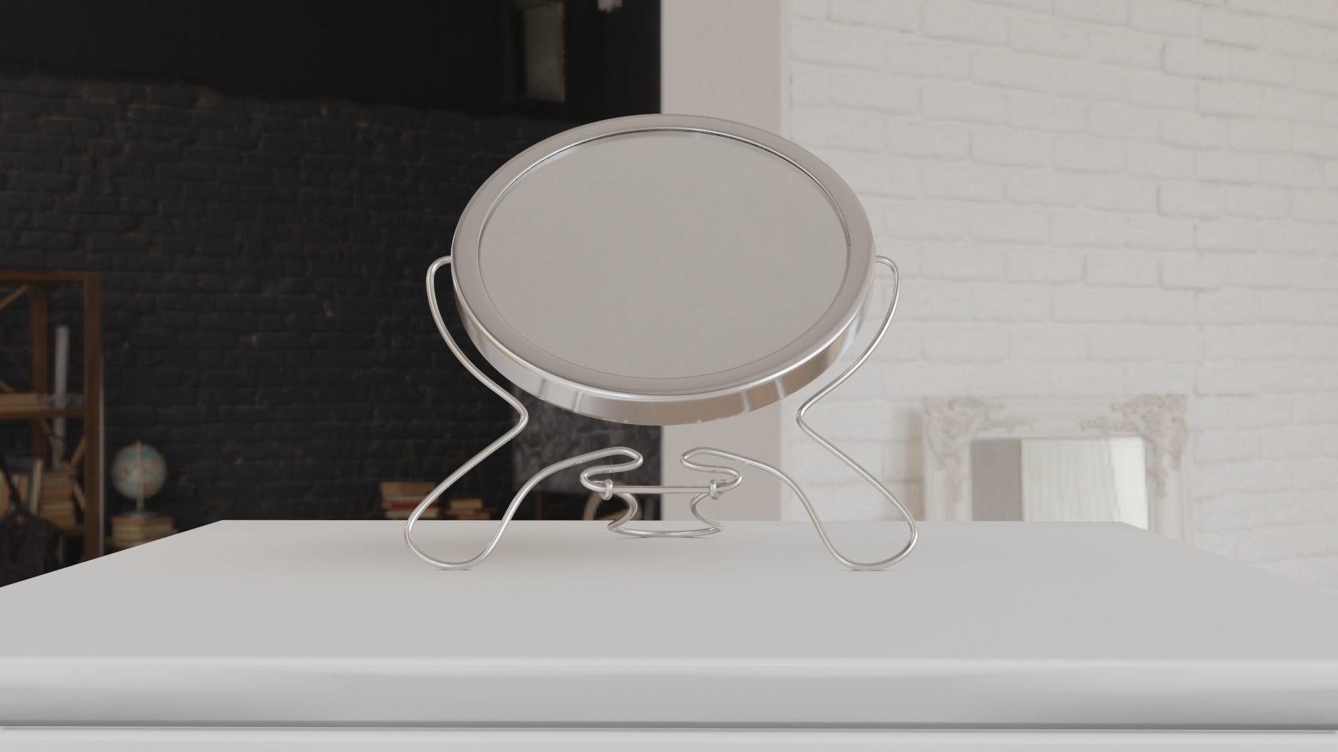 Makeup mirror metal Free low-poly 3D model_34