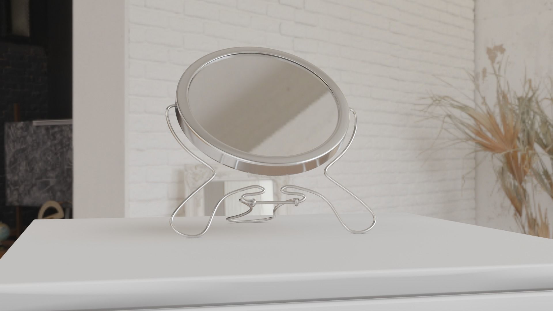 Makeup mirror metal Free low-poly 3D model_5