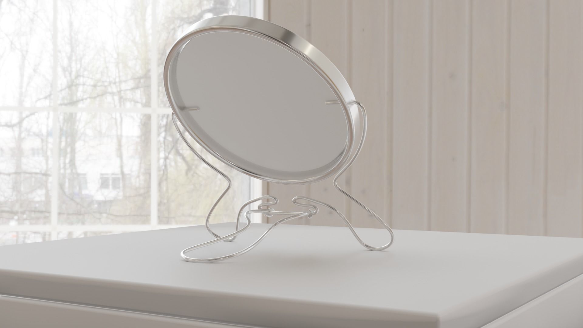 Makeup mirror metal Free low-poly 3D model_16