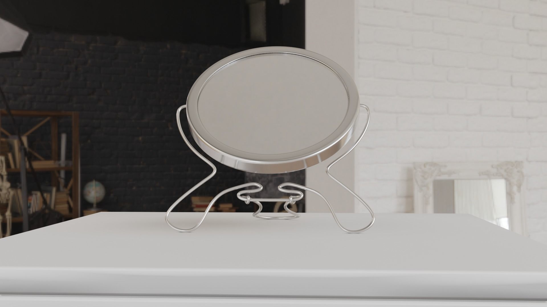 Makeup mirror metal Free low-poly 3D model_33