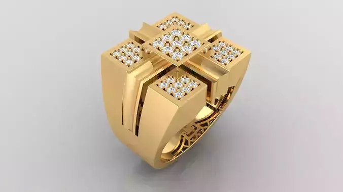Ring M35 Mens luxury ring with gem
