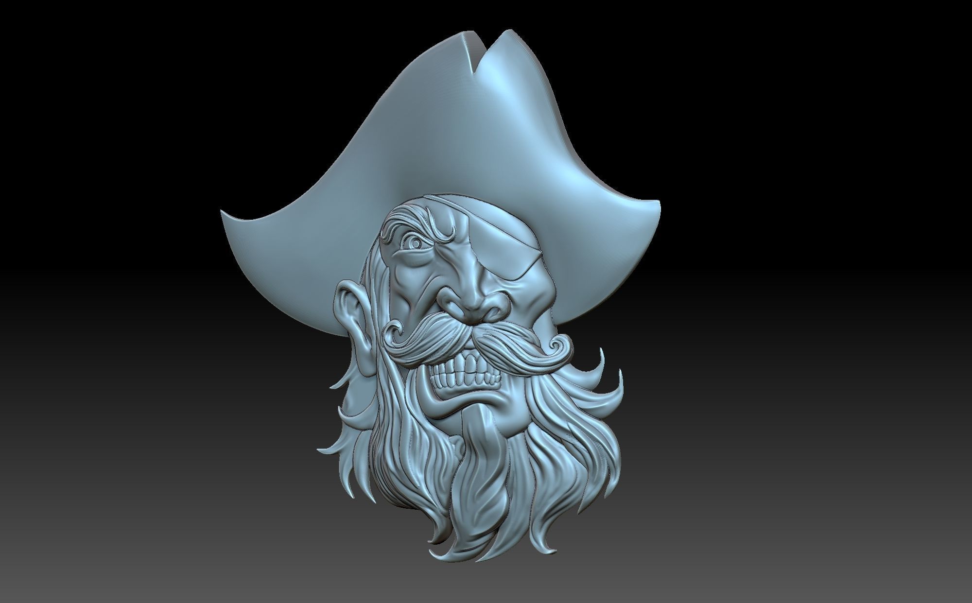 Pirate head 3D print model_1