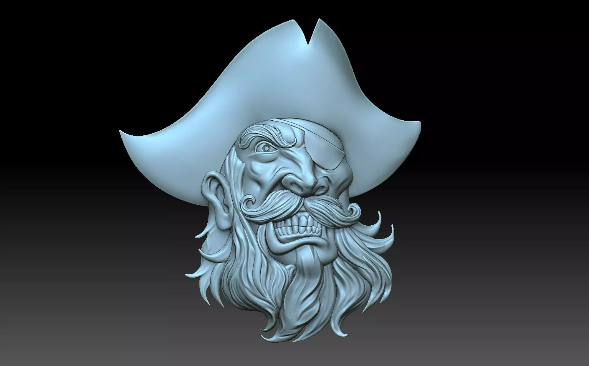 Pirate head 3D print model_0
