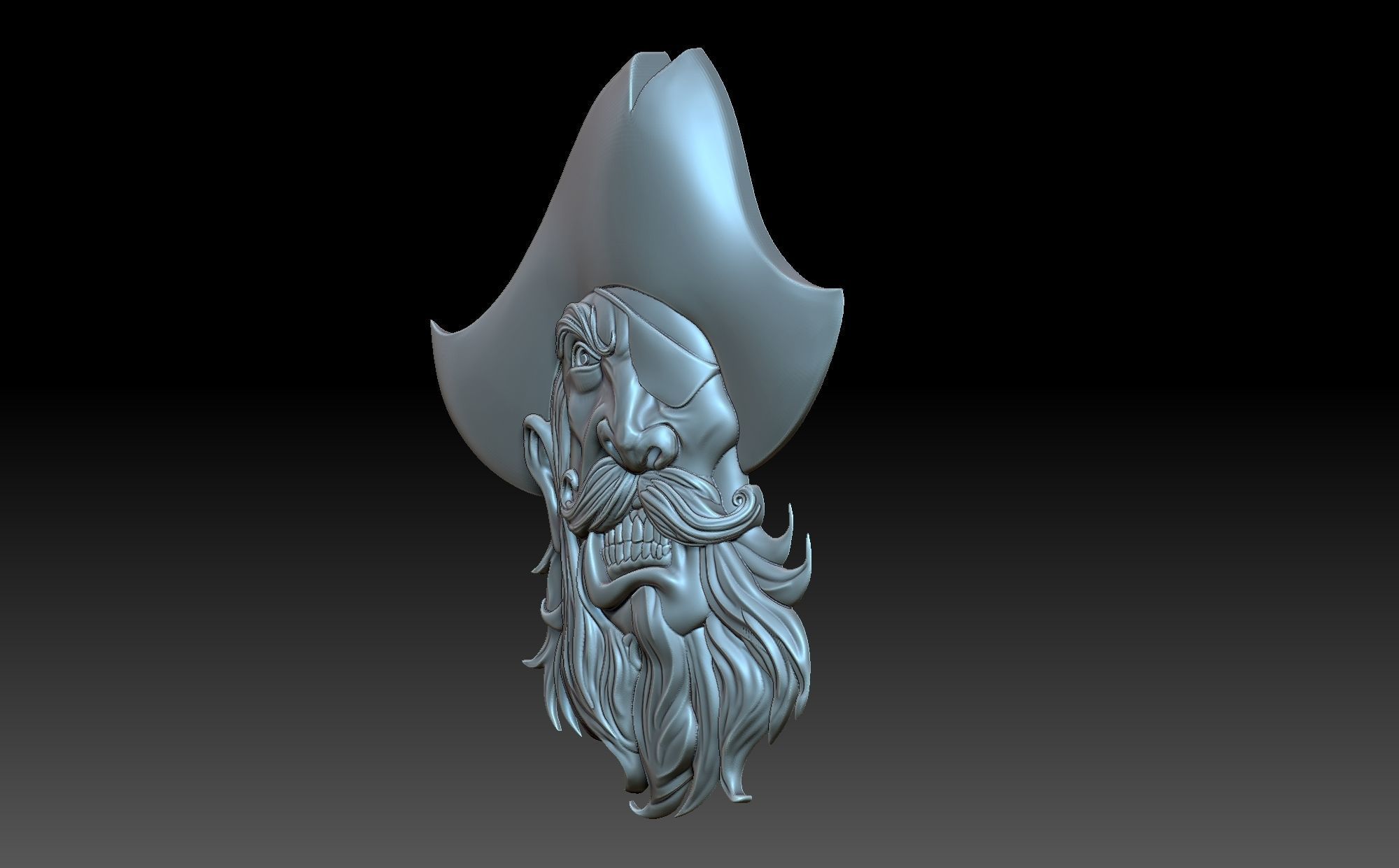 Pirate head 3D print model_2