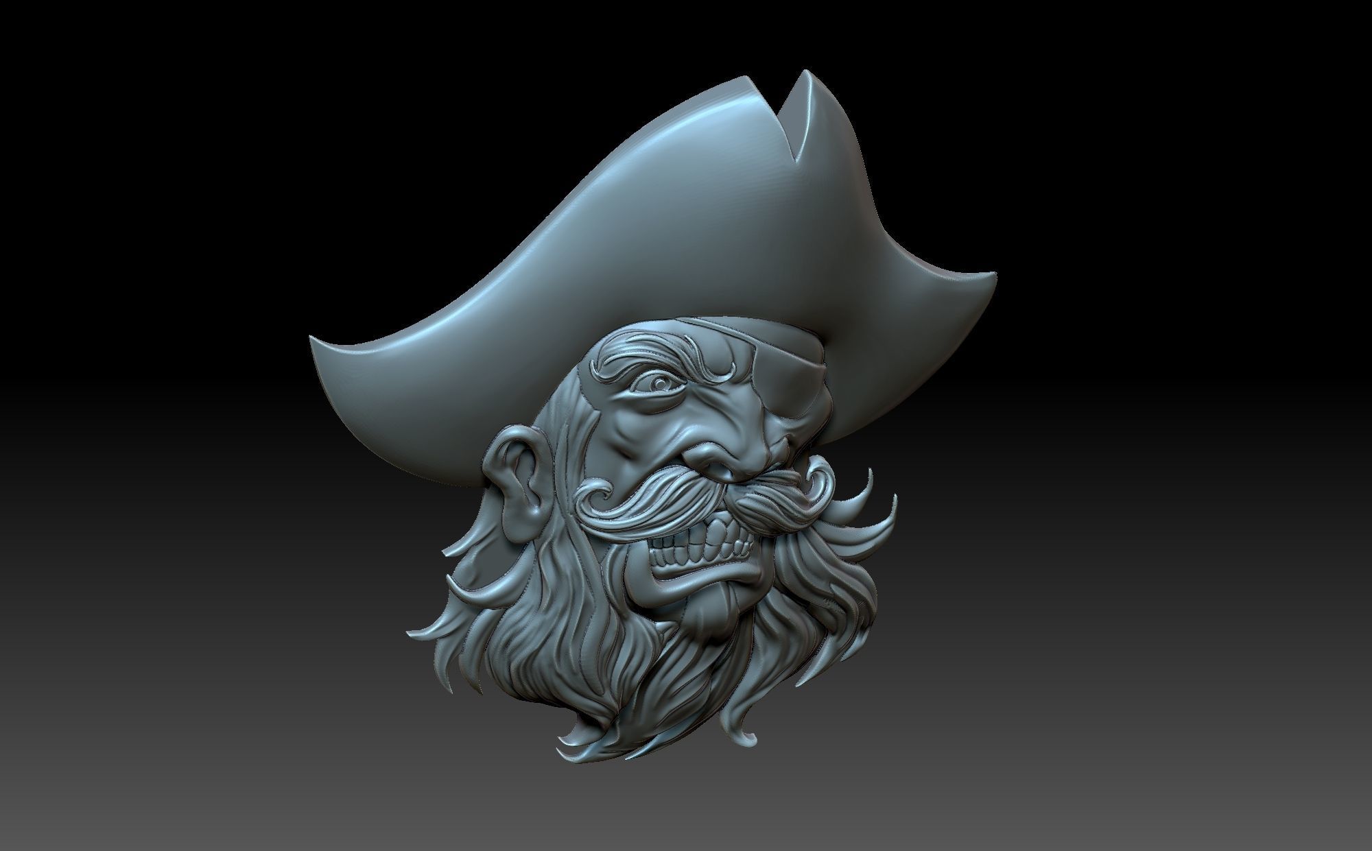 Pirate head 3D print model_9