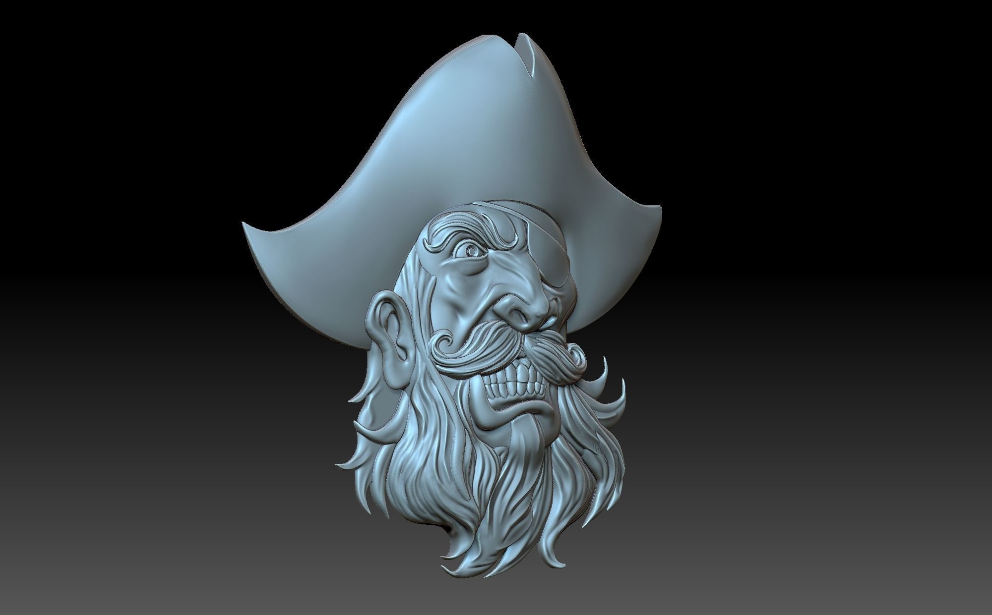Pirate head 3D print model_5