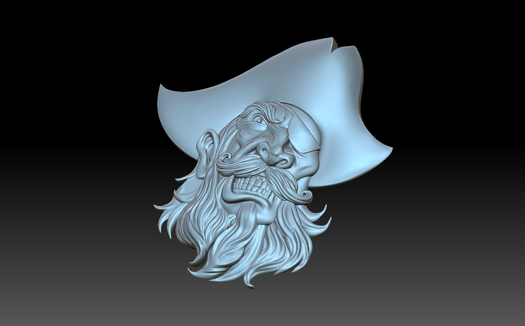 Pirate head 3D print model_8