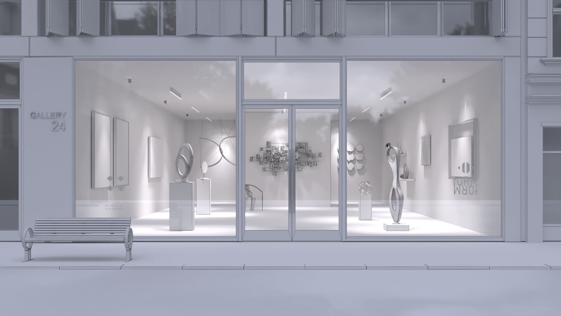 Interior Scene 05 - Art Gallery 3D model_3