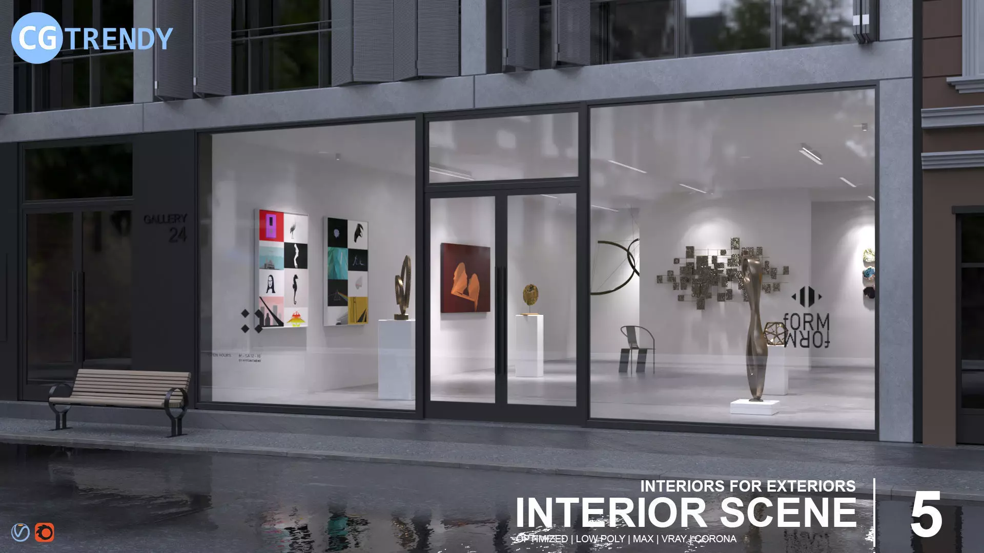 Interior Scene 05 - Art Gallery 3D model_0