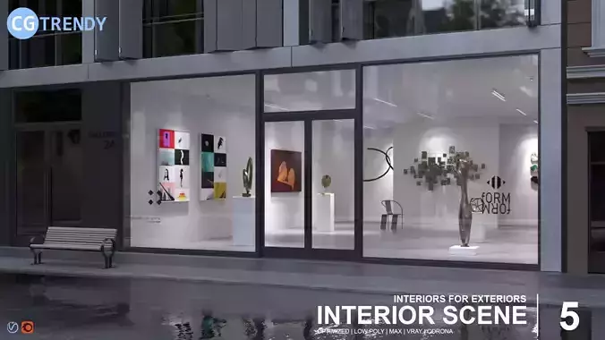 Interior Scene 05 - Art Gallery 3D model
