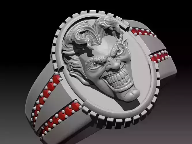 Joker ring printable jewelry silver gold 3D model