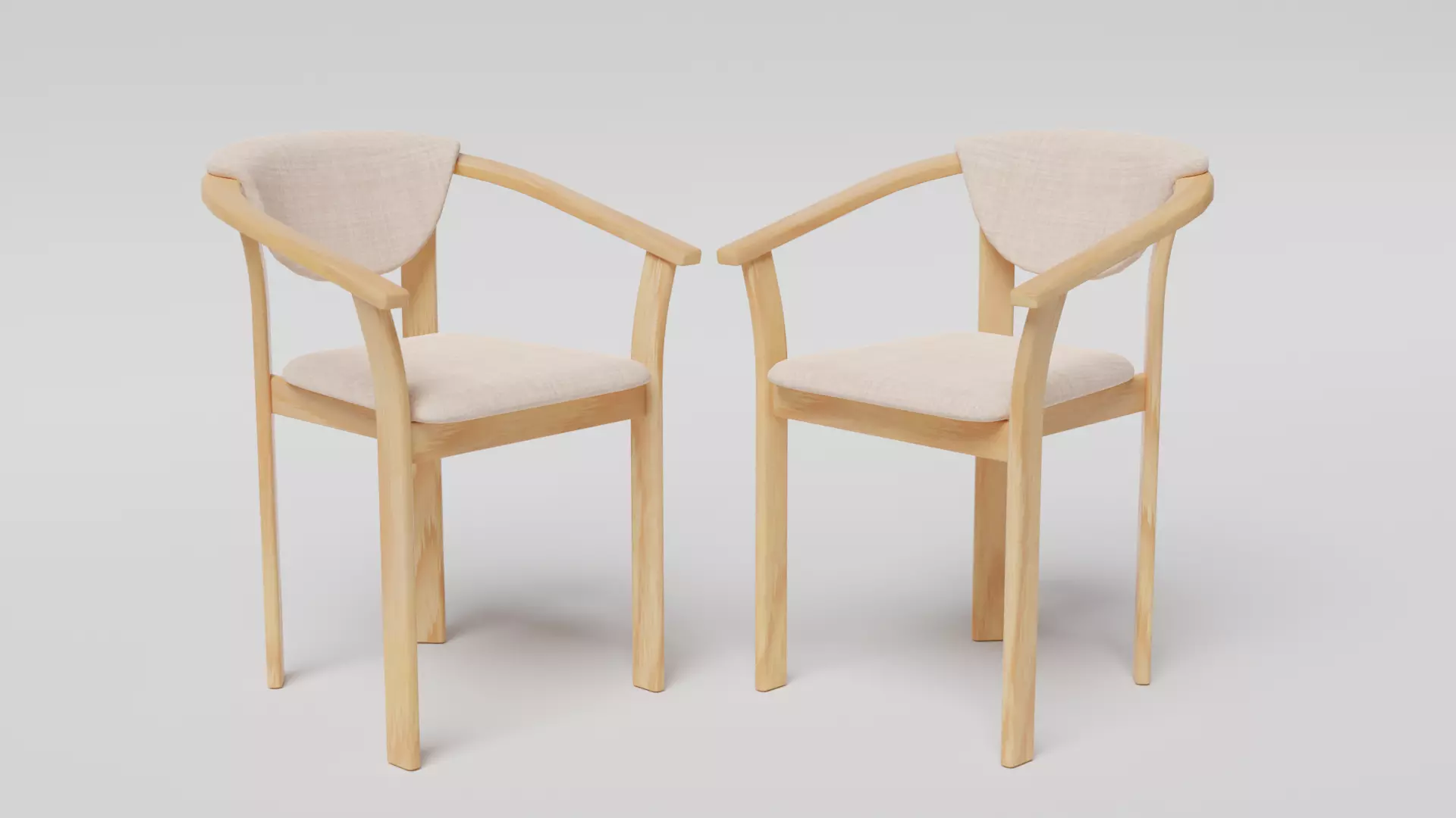 Modern chair Low-poly 3D model_0