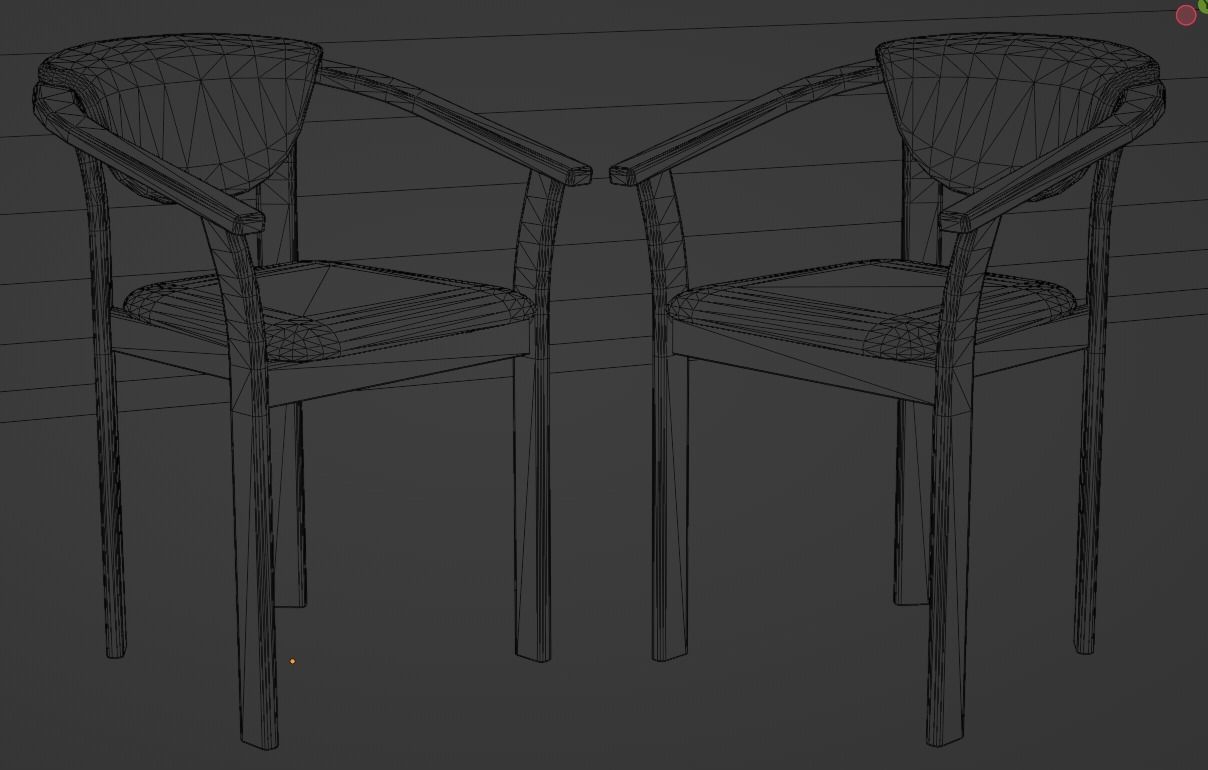 Modern chair Low-poly 3D model_4