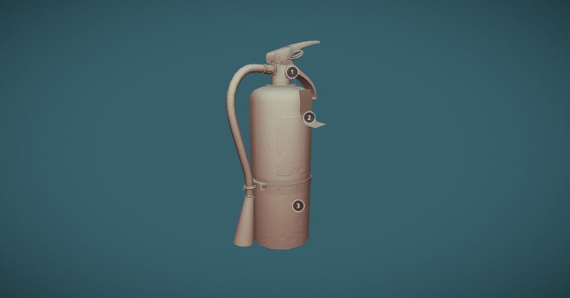  Fire Extinguisher game ready Low-poly 3D model_2
